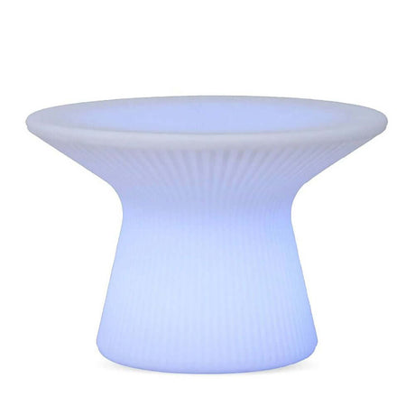 Capri table with LED solar lighting and remote control in contemporary design and soft lighting.