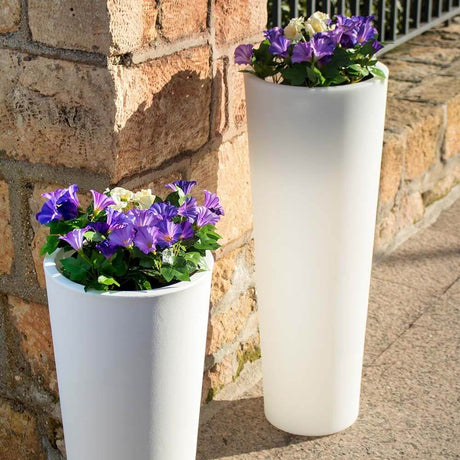 Ficus dekorativ lys 79 cm oplyst urtepotte med farverige blomster i hvid plantekasse.