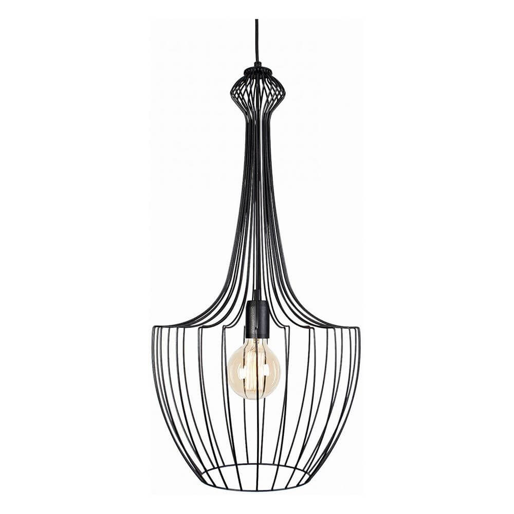 Hängeleuchte Luksor S Ø37cm Schwarz - filigrane Pendelleuchte im Art Deco Stil, elegant und zeitlos.