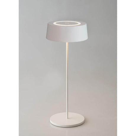 Lutec LED Akkuleuchte Cocktail Outdoor IP54 weißes modernes Design mit Tischleuchte und energiesparender LED.