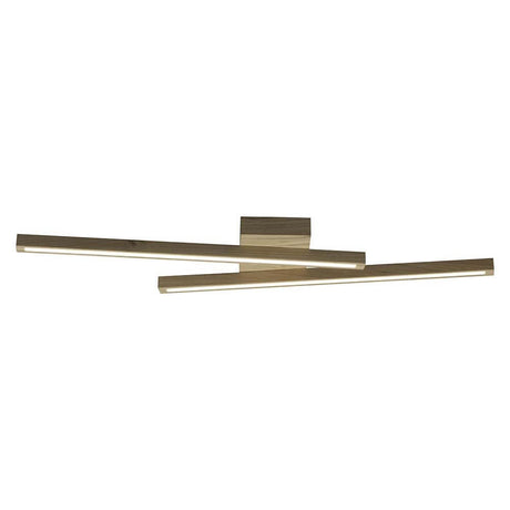 LED Ceiling light Linus Sidelong 1680lm Oak-oiled with modern design and warm light.