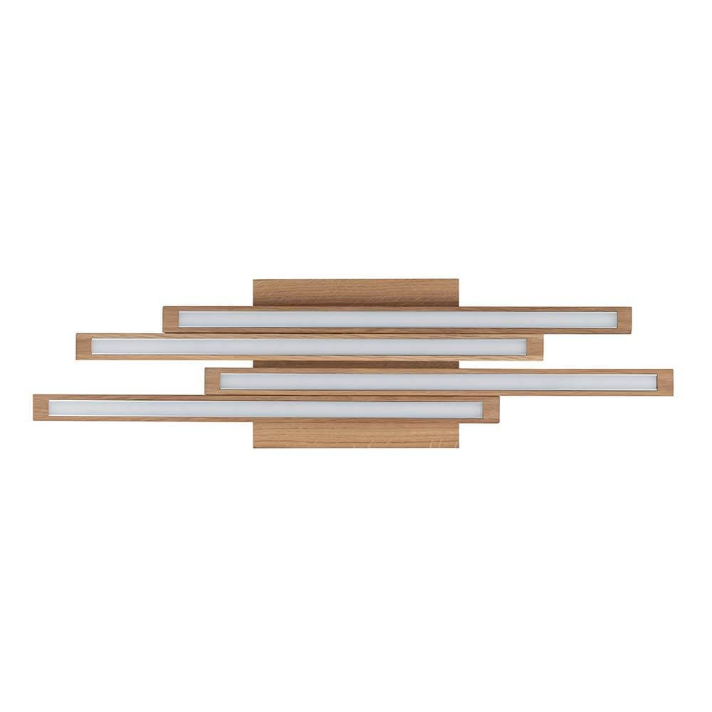 LED Deckenleuchte Linus Straight in Eiche geölt, moderne Designleuchte mit 2240lm Lichtstärke.