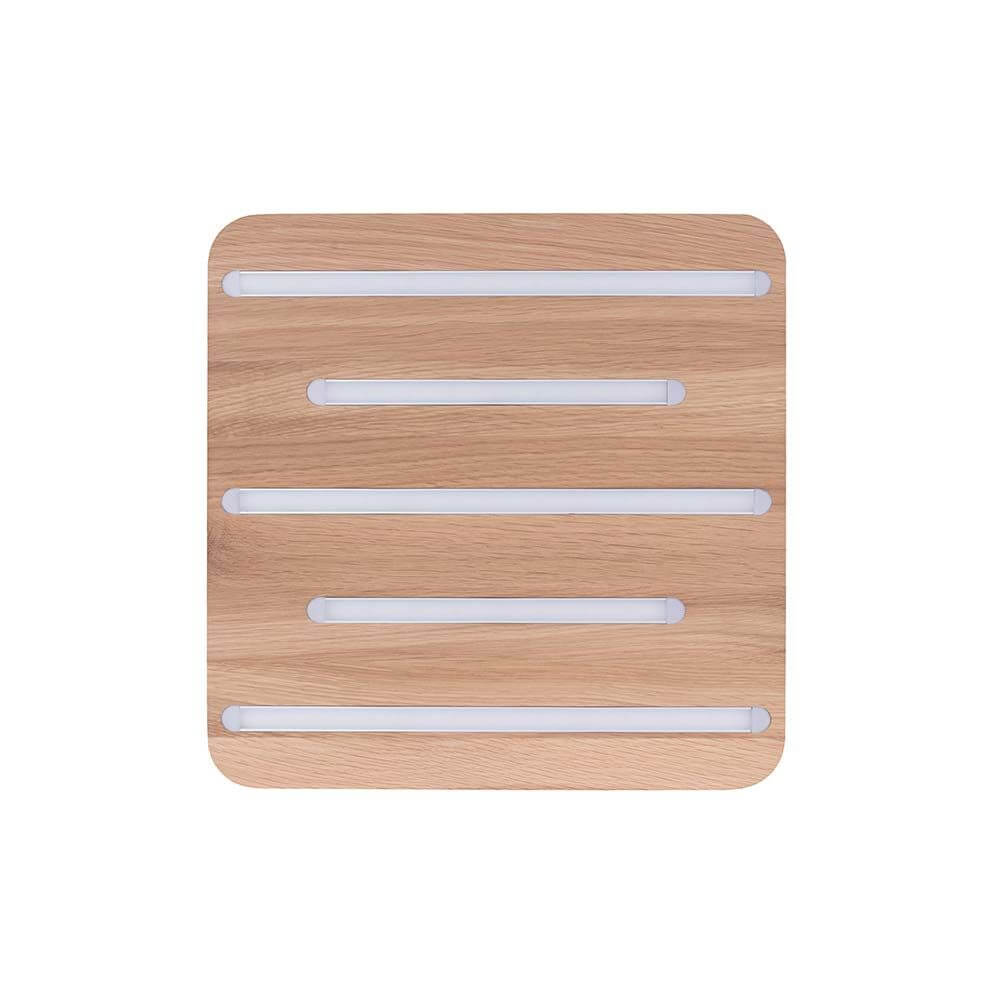 LED Deckenleuchte Neele 1820lm Eiche-Geölt in modernem Design mit Holzoberfläche und integriertem Licht.
