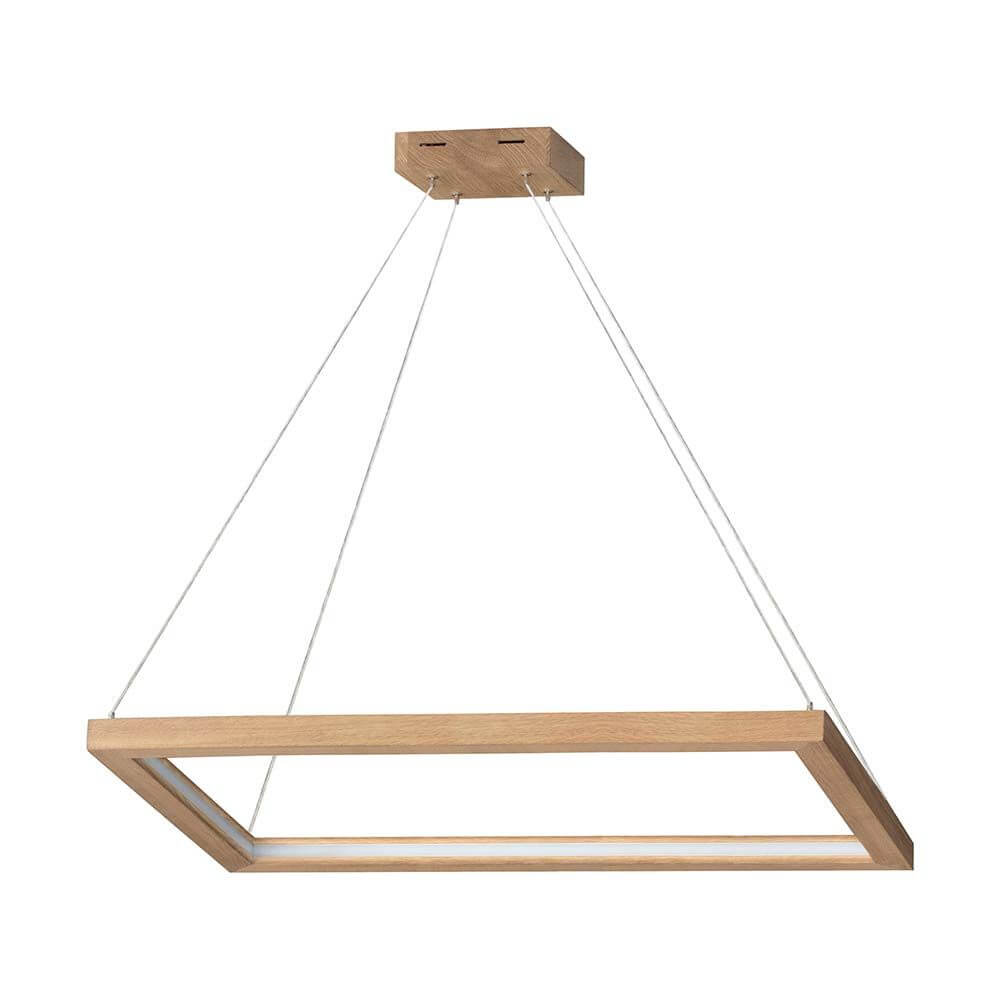 LED Hängelampe Legno 2940lm Eiche-Geölt hängt elegant an der Decke mit einem modernen Design.