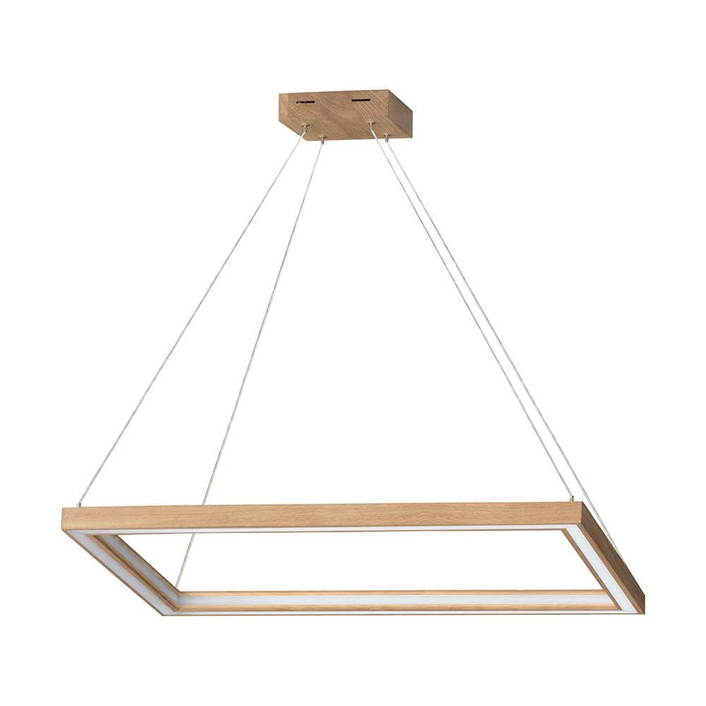 LED Hängelampe Legno 6160lm Eiche-Geölt - moderne Holzpendelleuchte für stilvolle Innenräume.