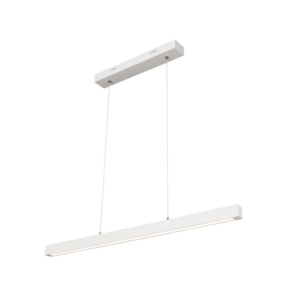 LED Hängelampe Smal Touch-Dimmer 1050lm Weiß über dem Tisch, modernes Design in Weiß.