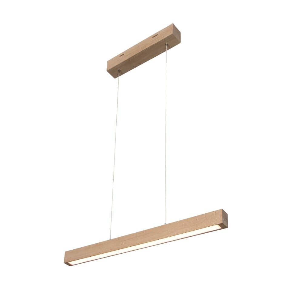 LED Hängeleuchte Smal Touch-Dimmer 2100lm Eiche-Geölt mit minimalistischer Holzoptik