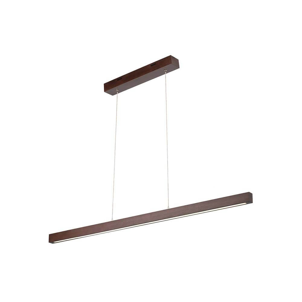LED Pendellampe Smal 100cm Touch-Dimmer 1330lm Nuss, moderne hängende Leuchte mit Holzoptik.