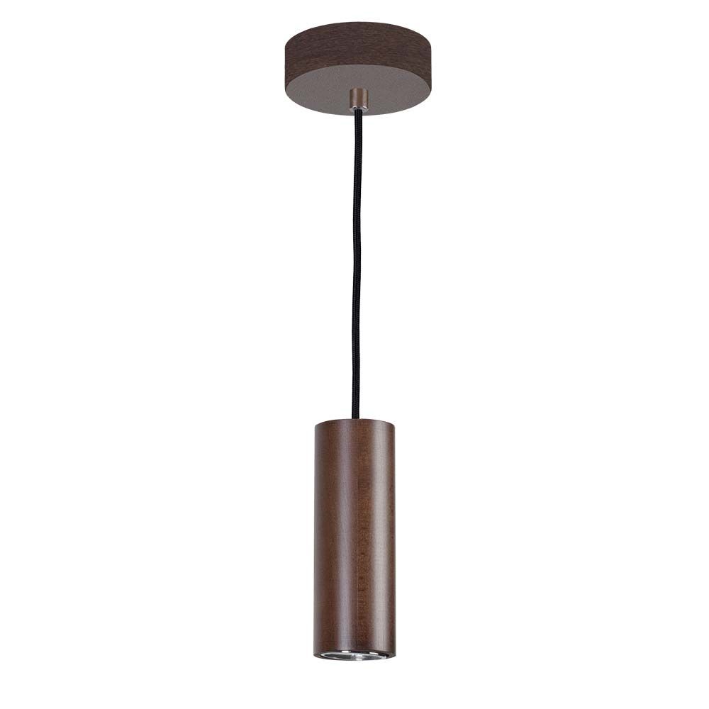 LED Pendelleuchte Pipe 350lm Nuss in modernem Design mit braunem Metall und Kabel.
