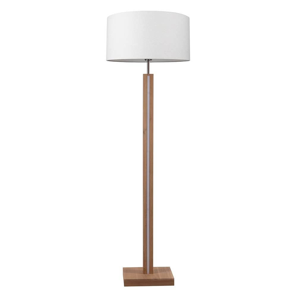 LED Stehlampe Asseto 3350lm Eiche-Geölt, Beige mit modernen Design und elegantem Schirm.