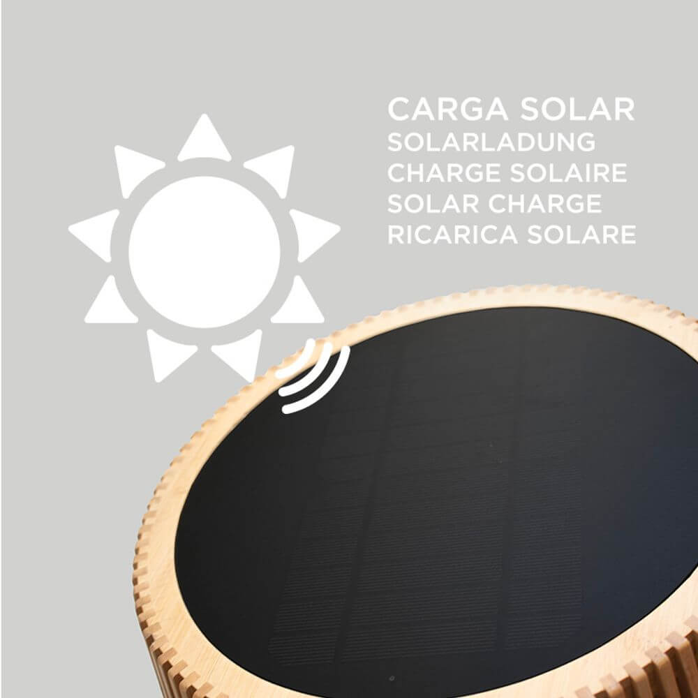 Solarpanels für die Okinawa Bambus Stehleuchte zur umweltfreundlichen Energieversorgung.