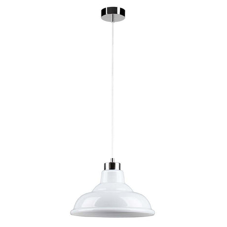 Pendel Avino krom, hvid, transparent med moderne design fastgjort til loftet.
