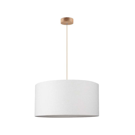 Pendelleuchte Asseto Geölt Eiche, Beige, Natur über einem Esstisch hängend, modernes und stilvolles Lichtdesign.