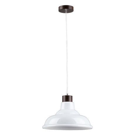 Pendelleuchte Avino Nussbaum, Weiß, Transparent mit elegantem Design und klaren Linien.