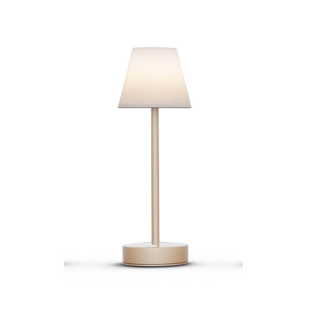 Akku LED-Tischleuchte Lola mit elegantem Design für Innen- und Außenbereiche, schafft harmonische Atmosphäre.