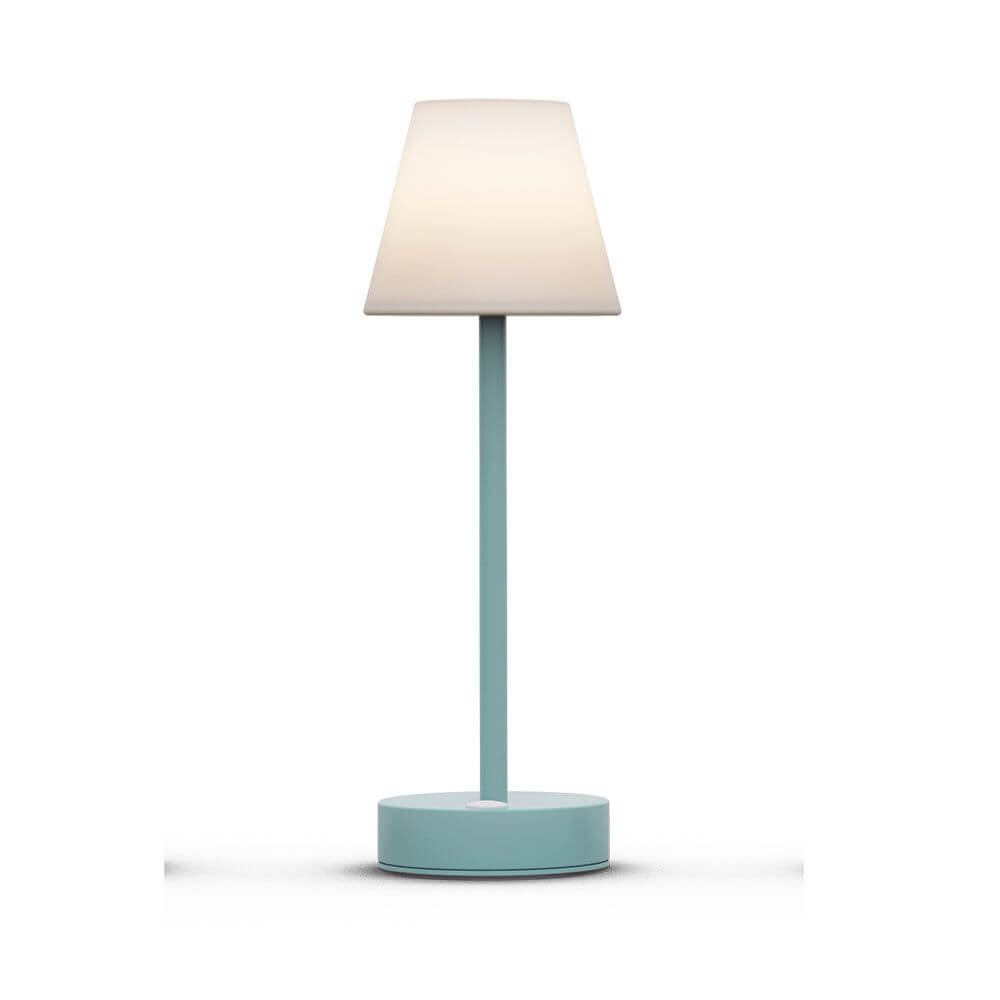 Akku LED-Tischleuchte Lola in mintgrün, ideal für Innen- und Außenbereiche, elegantes Design für jede Umgebung.