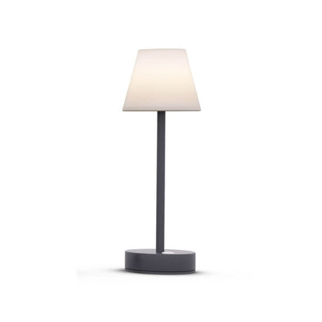 Lampe de table à batterie LED Lola au design élégant, idéale pour les espaces intérieurs et extérieurs.