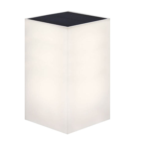 Wally LED cube wall light solar in a rectangular design for balcony and garden.