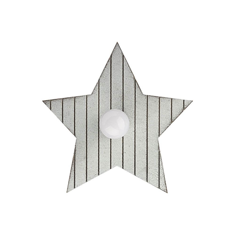 Kinderzimmer-Wandlampe ToyStar Grau in Stern Optik mit LED-Fassung für angenehmes Licht.