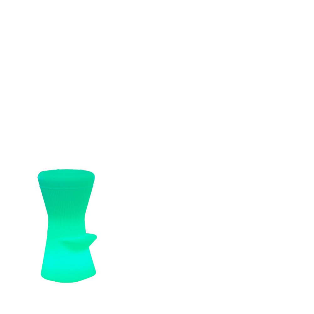 LED Barhocker Corfu in grün, akkubetrieben, ideal für Terrassen und Garten, modern und stylisch.