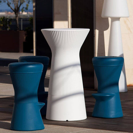 LED beleuchteter Hochtisch Capri 110cm mit Fernbedienung, runder Stehtisch für Chillout-Bereiche