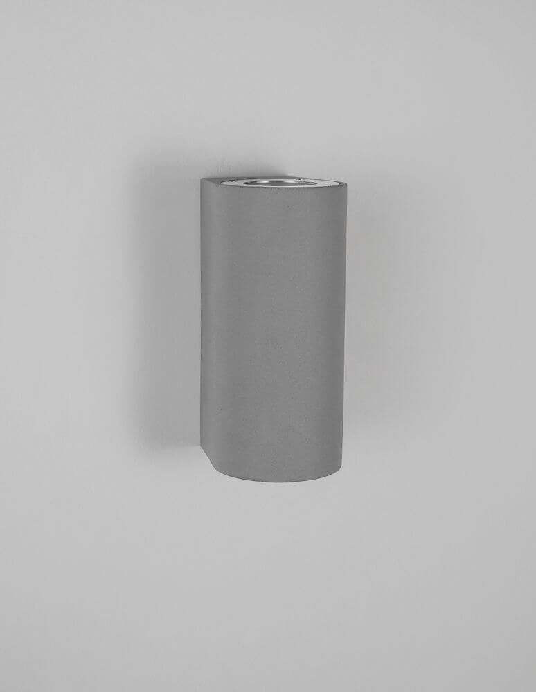 Lido Außenwandleuchte H 18cm GU10 Up & Down IP65 in minimalistischem Design aus Beton und Glas