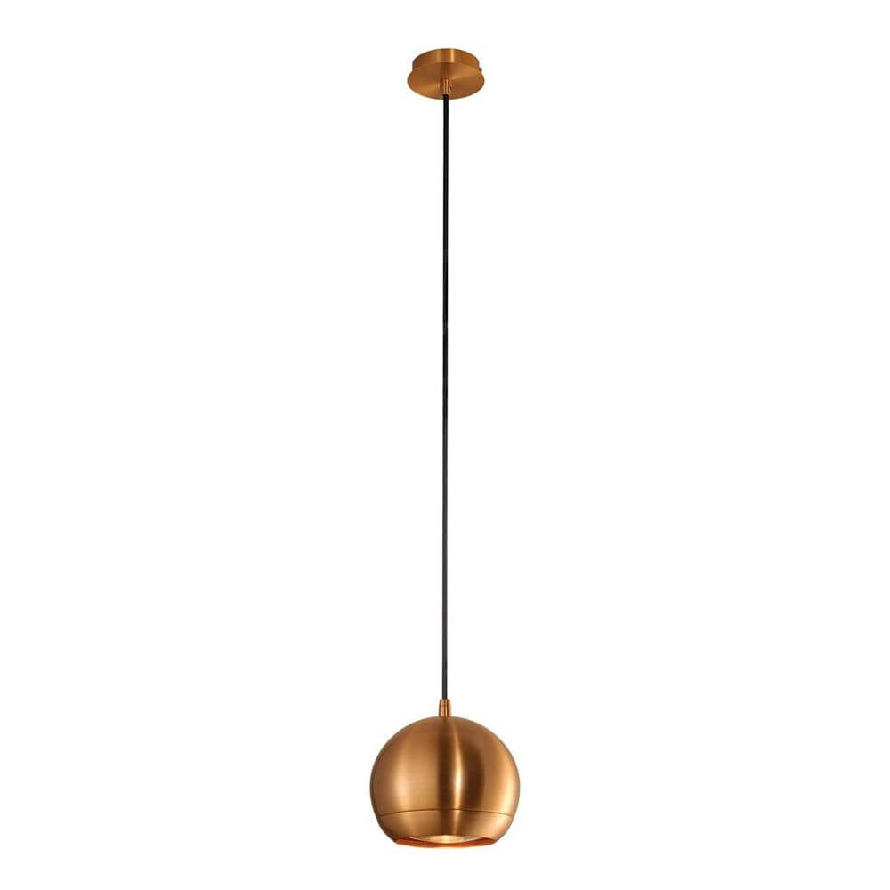 Light Eye Pendelleuchte Kupferfarben GU10 max. 75W mit eleganten Kupferoptik und schwarzem Kabel.