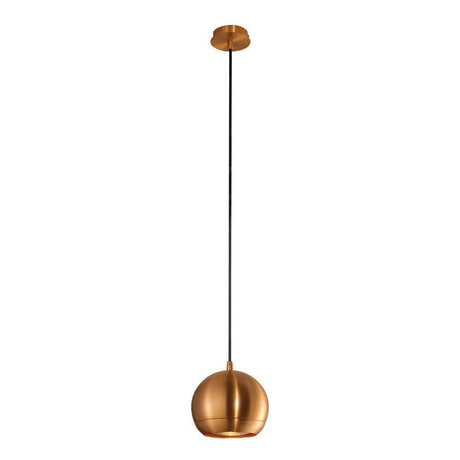 Light Eye Pendelleuchte Kupferfarben GU10 max. 75W mit eleganten Kupferoptik und schwarzem Kabel.