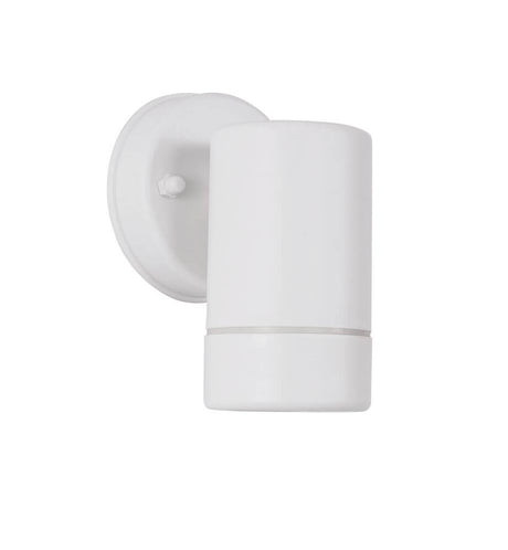 Limbio applique murale extérieure H 12 cm GU10 Down IP54 au design moderne, applique extérieure blanche montée au mur.