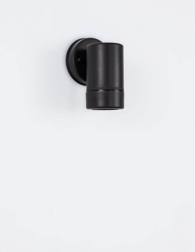 Limbio Außenwandleuchte H 12cm GU10 Down IP54 in edlem Schwarz für modernen Außenbereich.