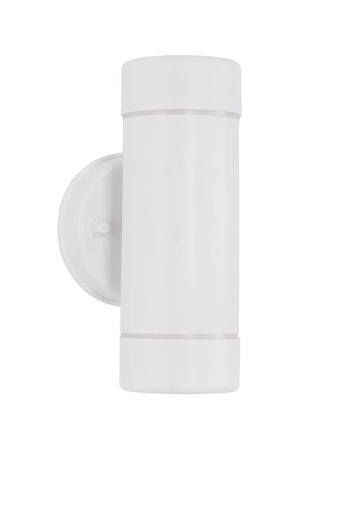 Limbio Außenwandleuchte H 18cm GU10 Up & Down IP54 in Weiß, moderne Fassadenbeleuchtung.