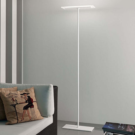 Dublight FL LED floor lamp in a modern living area with a comfortable sofa and decorative cushions.