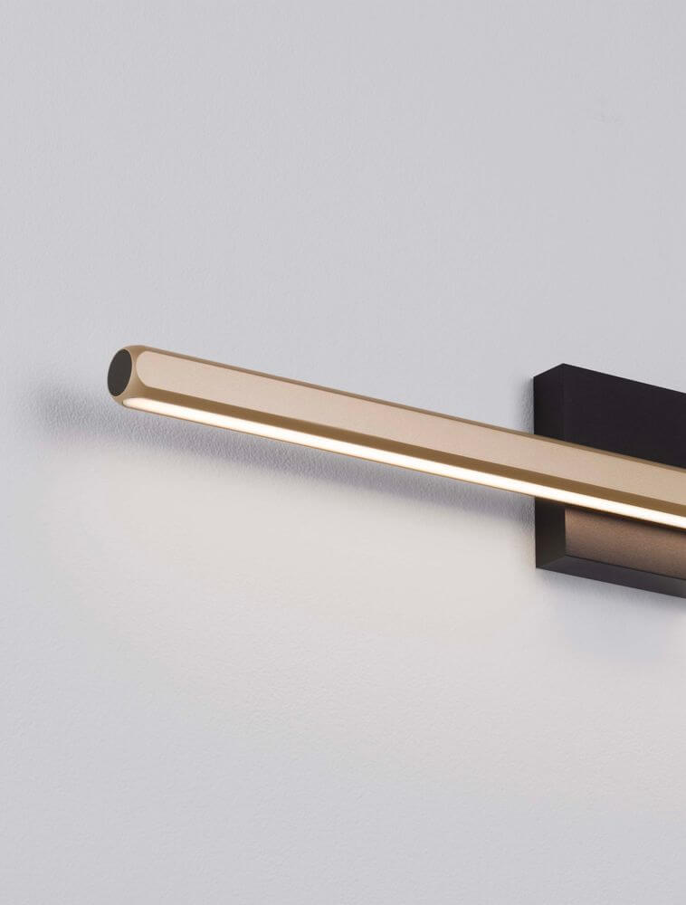 Lios LED Wandleuchte 3000K Schwarz, Braun mit modernem Design und warmweißem Licht.