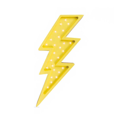 Kinder Wand- & Tischleuchte Blitz in Form eines gelben Blitzes mit integrierten LEDs.