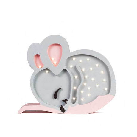 Barne vegg- og bordlampe mus i form av en sovende mus med dimbart lys.