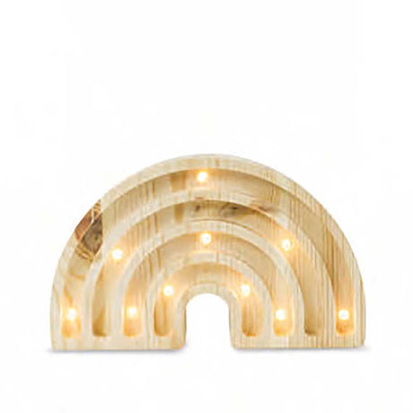 Kinder Wand- & Tischleuchte Regenbogen Mini aus Holz mit dimmbaren Lichtern und Fernbedienung.