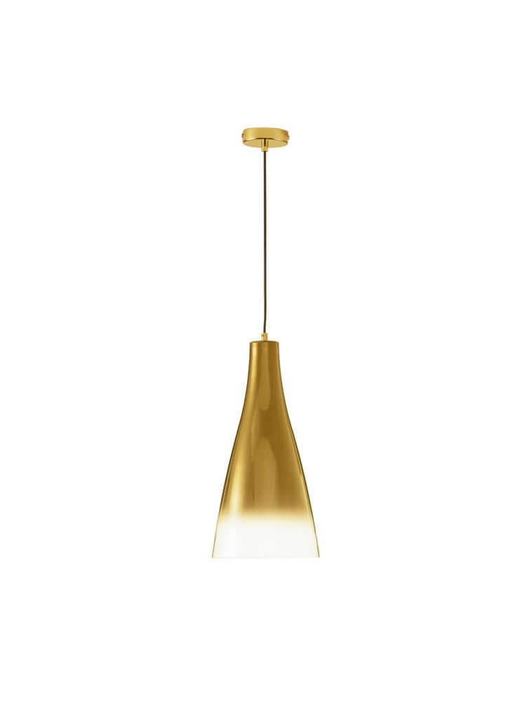 Livtar Pendelleuchte E27 Ø 23cm aus mattem Aluminium und hochwertigem Glas in goldener Farbe