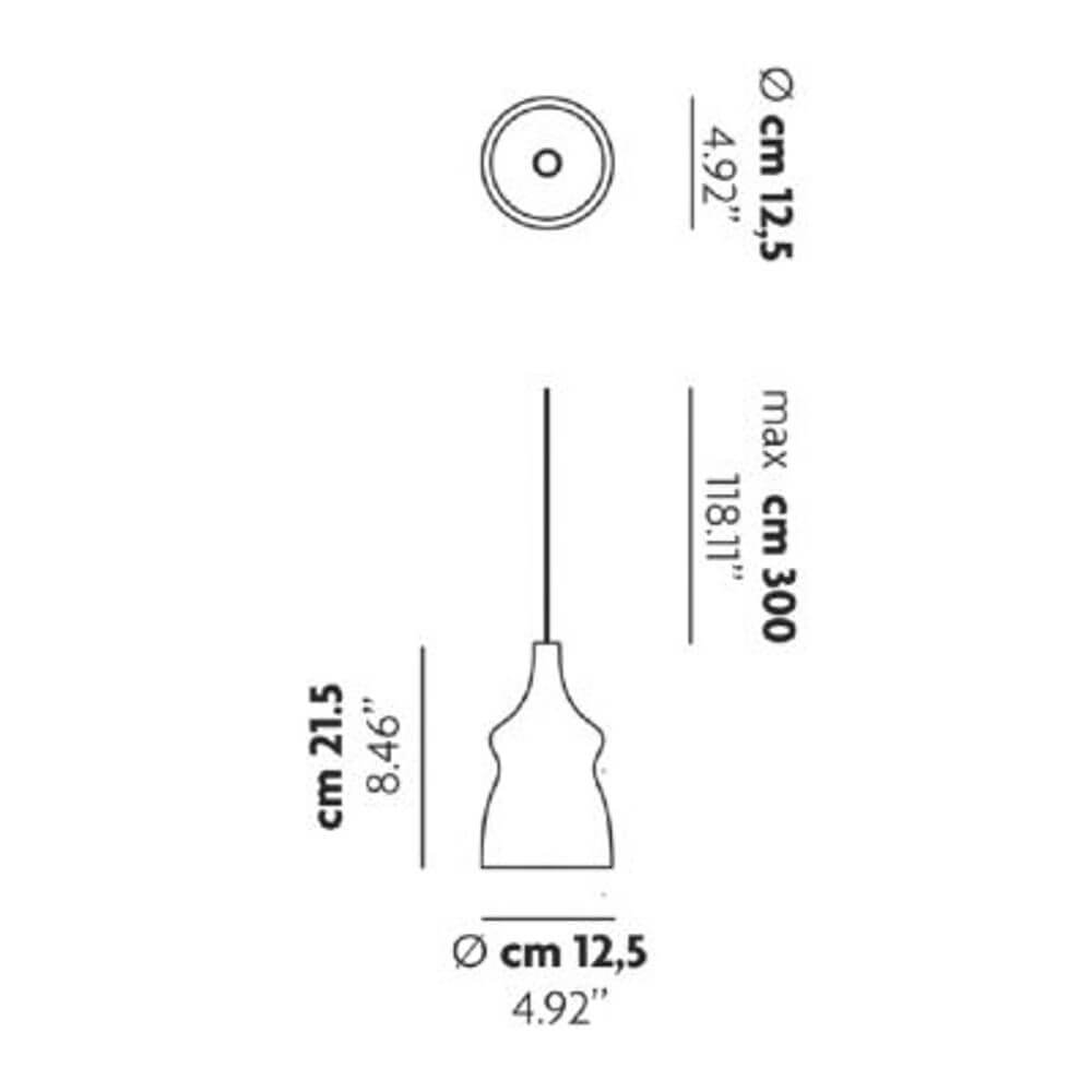 Lodes Nostalgia Glass Small 12cm LED Hängelampe Maße und technische Details für stilvolle Beleuchtung.