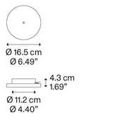 Lodes Radiales Baldachinsystem, Deckenrosette rund, Ø 16,5 cm, Aufbauhöhe 4,3 cm