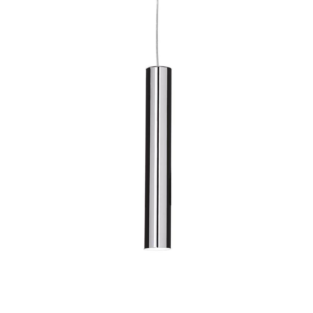 Look pendellampe sylinder Ø 6 cm krom i slank, forkrommet form med GU10-lyskilde.