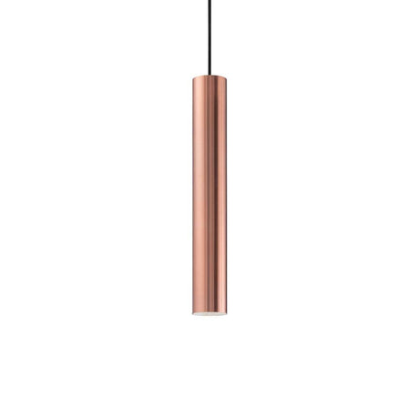 Look Pendelleuchte Zylinder Ø 6cm Kupfer in minimalistischer Form mit kupferner Oberfläche