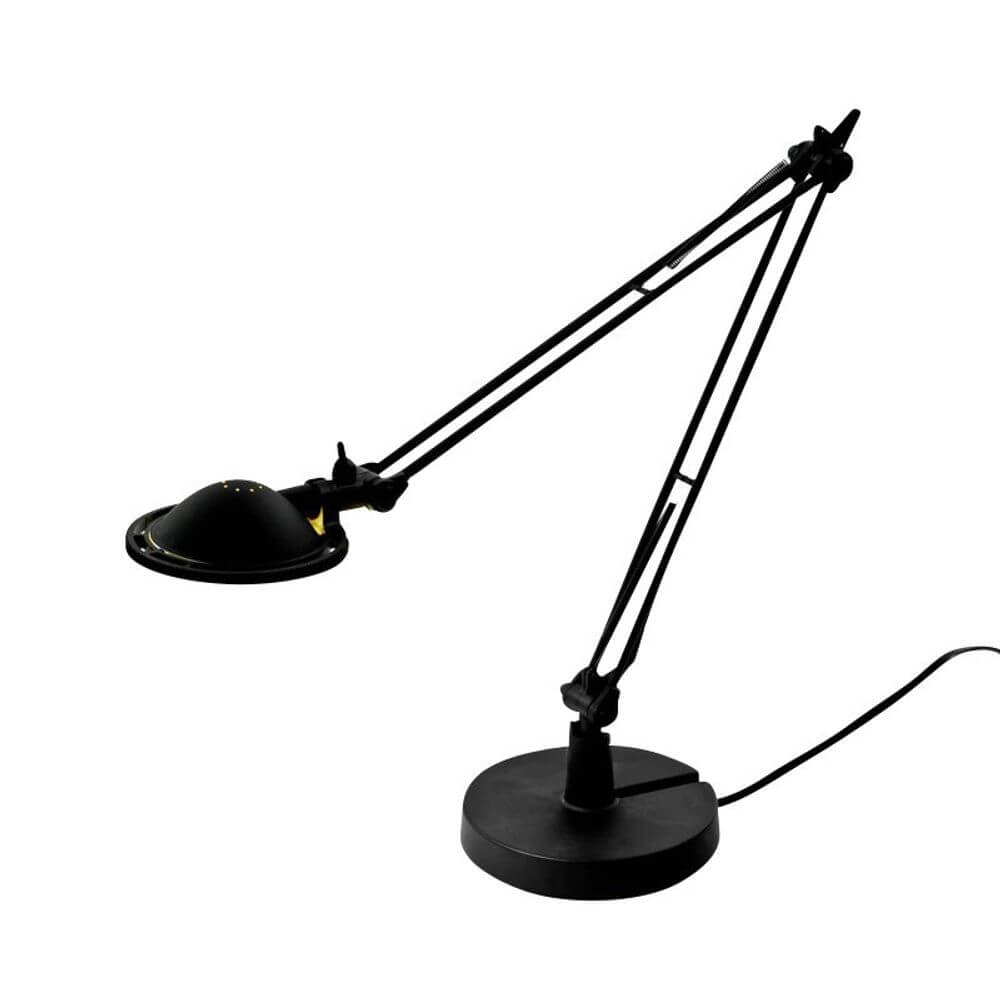 Luceplan Berenice Piccolo Tischlampe mit flexiblem Schwenkarm und rundem Sockel, modernes Design.