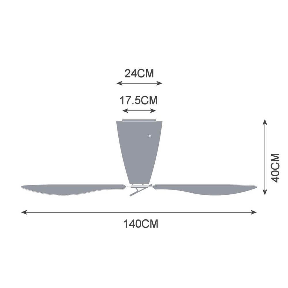 Luceplan Blow Ventilator (Körper) Ø 140cm Opalweiß technische Zeichnung mit Abmessungen