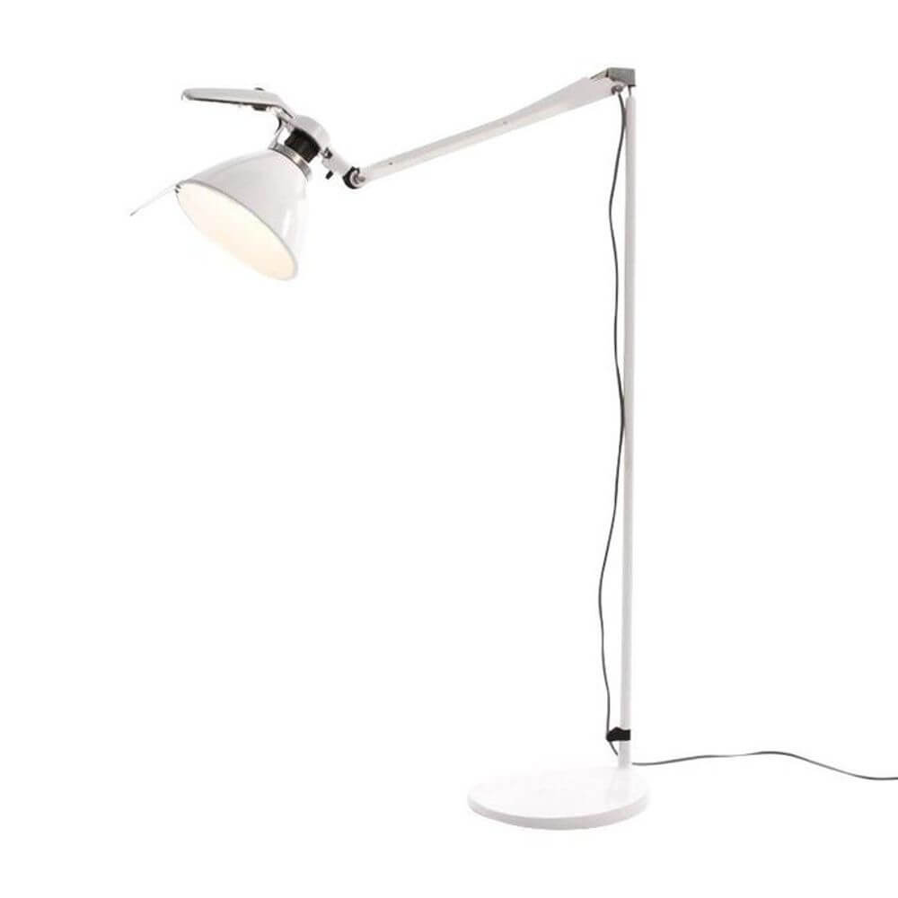 Luceplan Fortebraccio Stehlampe 92cm (Körper) mit flexiblem Arm und modernem Design, ideal für Schreibtische.
