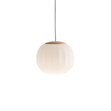 Luceplan LED Hängelampe Lita Ø 14cm Glas mit mundgeblasenem Opalglas und eleganter Struktur.
