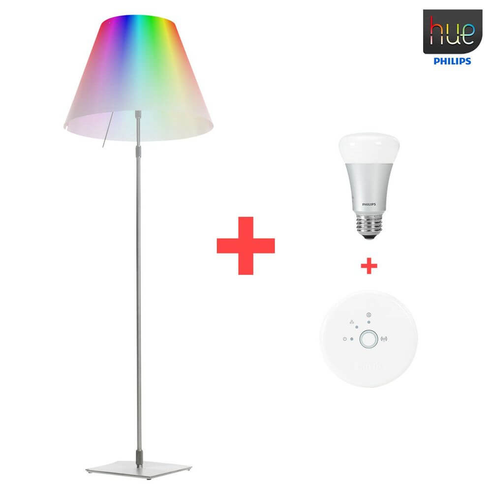 Luceplan LED Tischleuchte Costanza 110cm Philips Friends of Hue mit Hue-Lampe und Bridge für intelligente Beleuchtung.