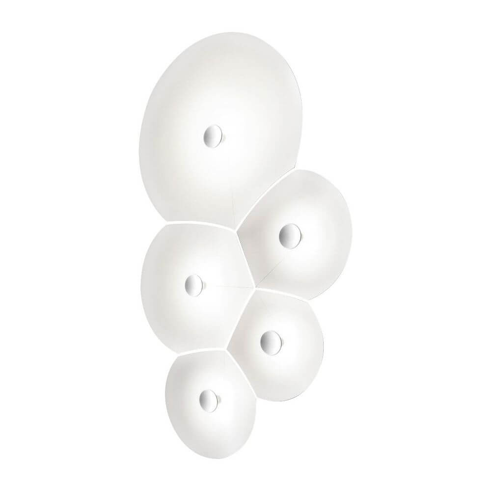 Luceplan LED Wandlampe Bulbullia 62x37cm mit organischen Formen, inspiriert von Seifenblasen.