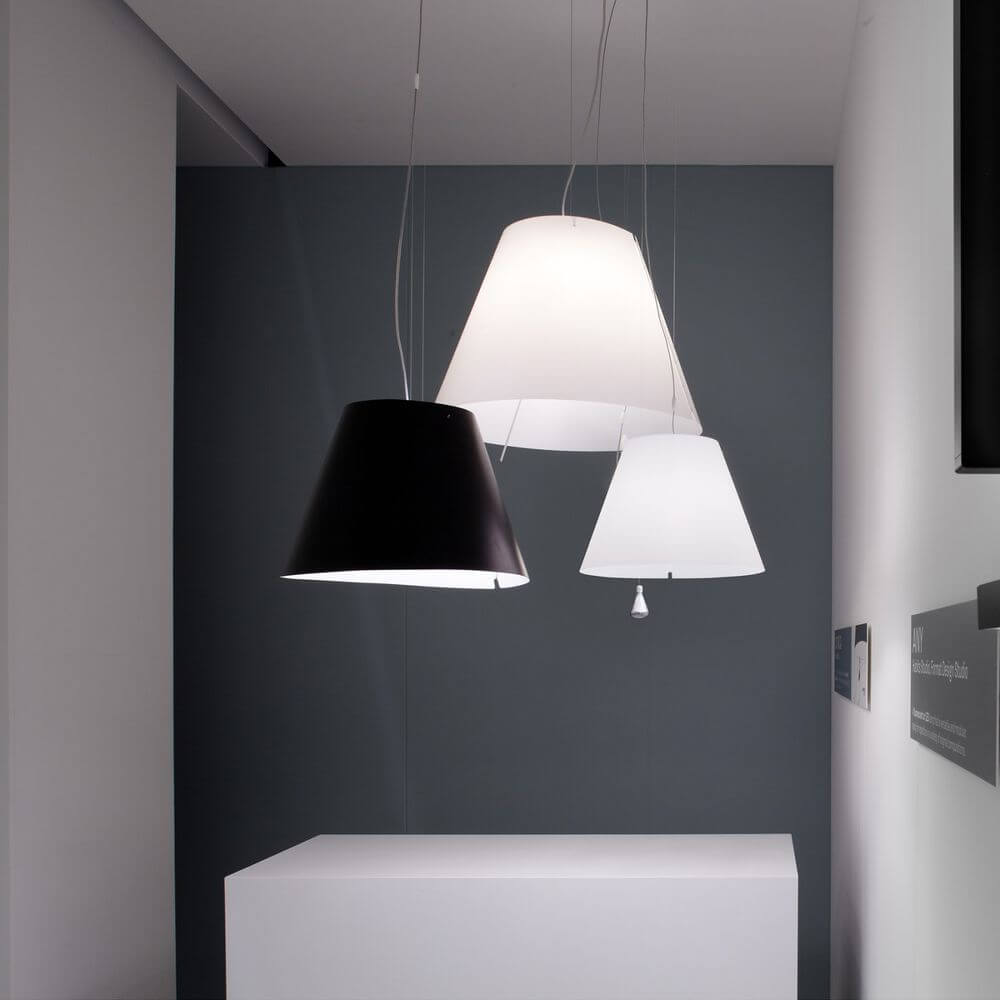 Luceplan Lady Costanza Hängelampe in verschiedenen Farben, moderne Lichtgestaltung für stilvolle Räume.