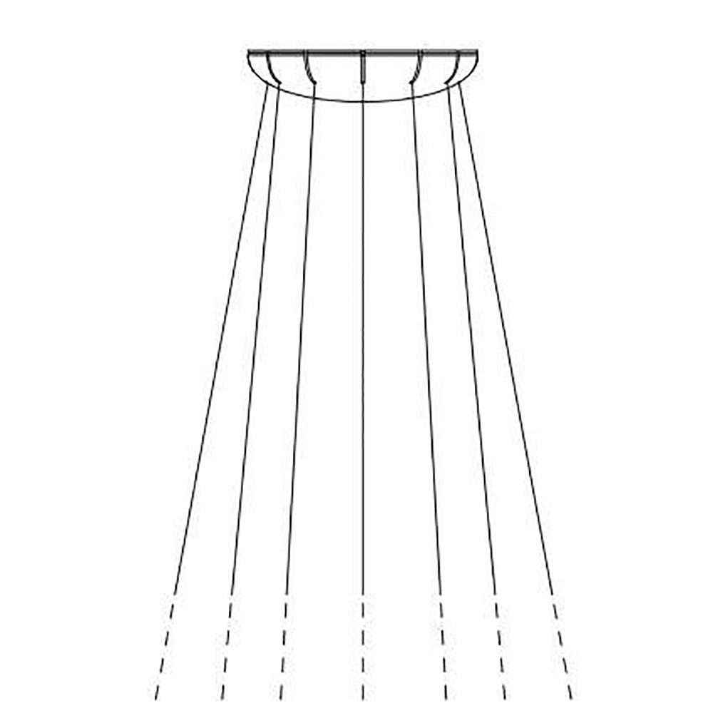 Luceplan Mesh Aufhängung (ohne Body) für Ø 80cm, grafische Darstellung der Aufhängung.