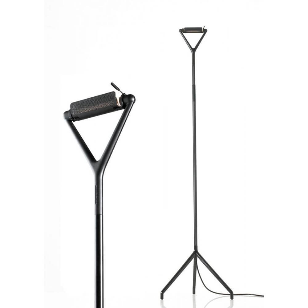 Luceplan Stehleuchte Lola 200cm - elegante schwarze Stehlampe im zeitgenössischen Design von Paolo Rizzatto und Alberto Meda.